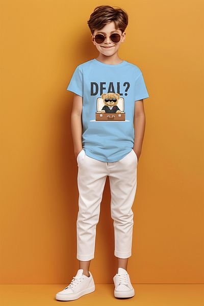 ADABEBEK Tricou Deal Written pentru băiat cu imprimeu de urs într-o valiză