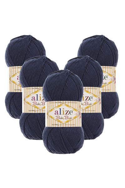 Alize Baby Best 5-Piece 58 Navy Blue Hand Knitting Yarn