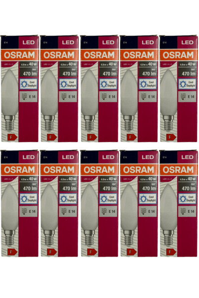 Osram 4,9W (40W) 6400K (Beyaz Işık) E14 Duylu Led Ampul (10 Adet)