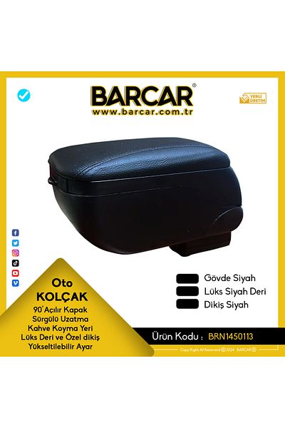 BARCAR Auto Armrest - Luxury Black Leather (BARCAR®(™)) ??