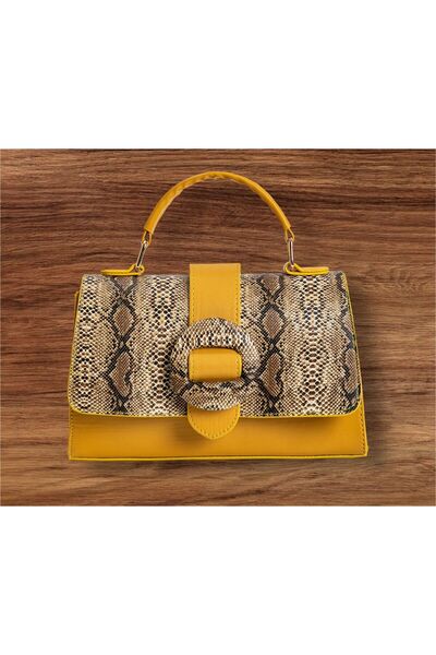 La Fortuna حقيبة نسائية بإبزيم جلد الثعبان