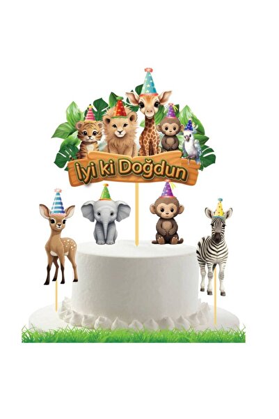 kidspartim Safari Temalı Pasta Üstü Kürdan 5 Li