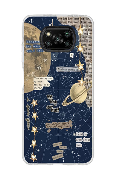 Magic Ring Poco X3 Pro / X3 NFC Uyumlu Gezegen Aesthetic Tasarımlı Şeffaf Telefon Kılıfı