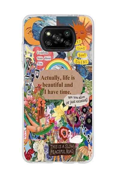 Magic Ring Poco X3 Pro / X3 NFC Uyumlu Aesthetic Kolaj Tasarımlı Şeffaf Telef...