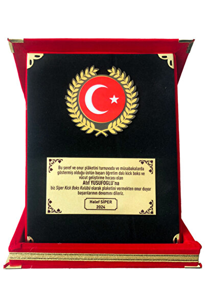 imzatasarım Kişiye Özel Kadife Kutulu Fasetli Plaket Mezuniyet-Hizmet Anısı- ...