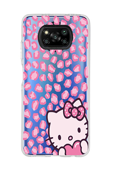 Magic Ring Poco X3 Pro / X3 NFC Uyumlu Pembe Leopar ve Hello Kity Tasarımlı Ş...