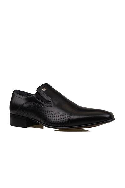 Fosco Black Genuine Leather Neolit Special Production Classic Shoes