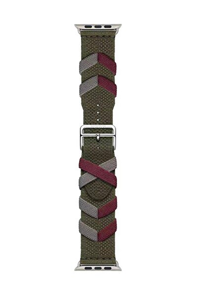 AktarMobile Apple Watch 6 5 4 3 2 1 SE 42 44 mm Uyumlu Kumaş Örgü Kordon Herm...