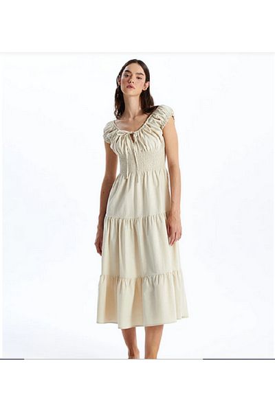 LC Waikiki XSIDE Boat Neck Straight Short Sleeve Women's Dress