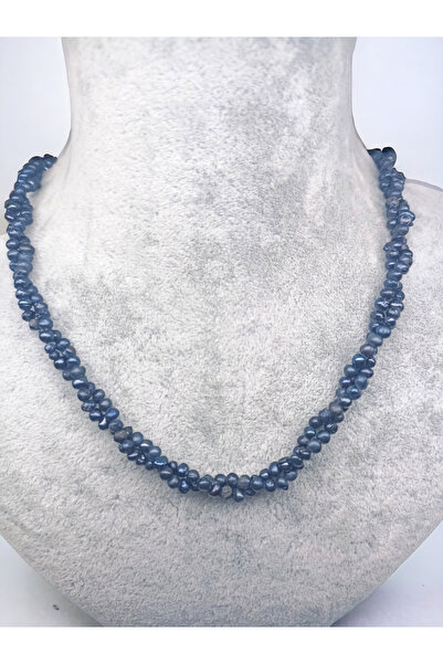 DOĞAL TAŞ CENNETİ SİYAH İNCİ BURMA  KOLYE (BLACK PEARL)(SERTİFİKALI)