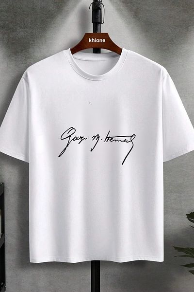 Khione Tricou unisex cu imprimeu Gazi Mustafa Kemal, 100% bumbac, supradimensionat