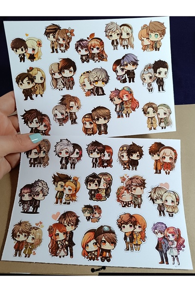 Pink Swan Craft مجموعة ملصقات عيد الحب اللطيفة من تشيبي أنمي، كمبيوتر محمول، ...