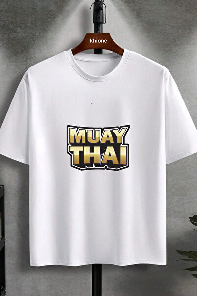 Khione Unisex dizajn Muay Thai Štampano Oversize kroj 100% pamuk T-shirt