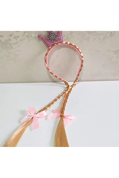 ZNS Accessories Simli Elsalı Figür Örgülü Fiyonklu Çocuk Taç