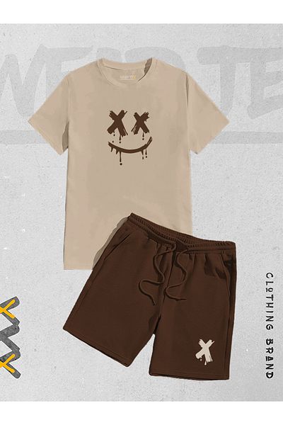 WEARTEX New Season 2-Piece XX Smile Printed Shorts T-shirt Set