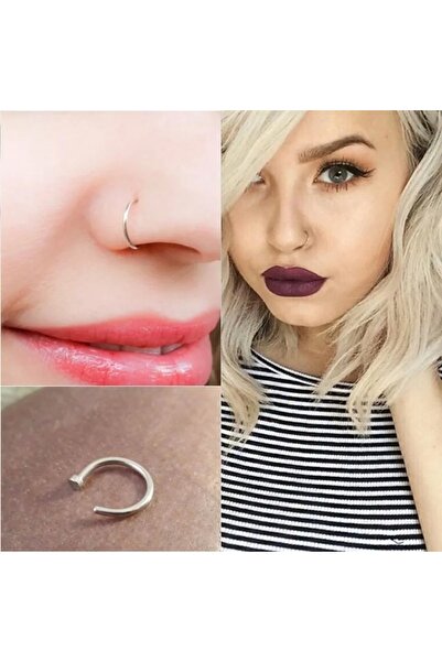 Bylin Cerrahi Çelik Kendinden Stopperlı Halka Hızma Piercing Kalınlığı 1mm- H...