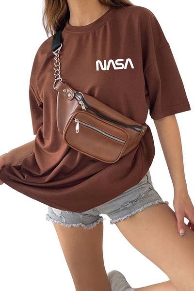 BENROMA 1 προϊόν είναι δώρο για αγορές 6 και άνω Nasa Printed Unisex Oversize T-shirt