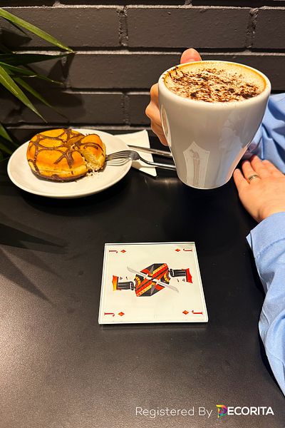 Decorita Glass Coaster| Card Coaster| Joker| Set of 4| 10cm x 10cm