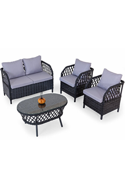 Eymense Motto Metal Bahçe Oturma Grubu 2+1+1+Sehpa