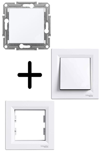 SCHNEIDER Asfora Beyaz Zil Işaretli Liht Anahtar - Çerçeveli