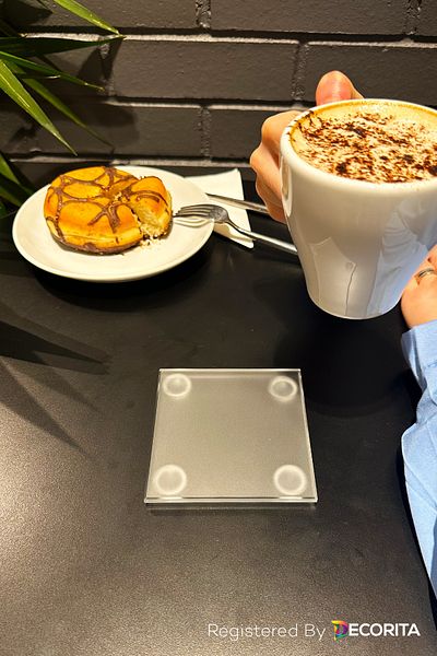 Decorita Glass Coaster| Satina Glass| Set of 4| 10cm x 10cm