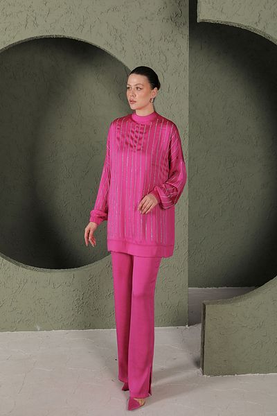Melike Tatar Fuchsia Jewelled Set 32-2070