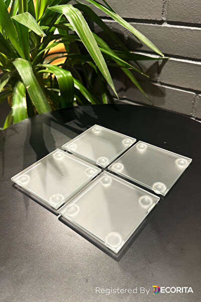 Decorita Glass Coaster| Satina Glass| Set of 4| 10cm x 10cm