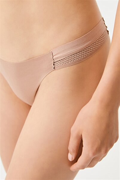 Cottonhill Lazer Kesim File Lastik Detaylı Kadın Tanga Külot 3'lü Paket