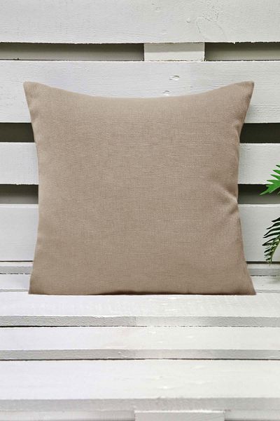 Melodie Linen Throw Pillow Cover Natural 45x45 Cm