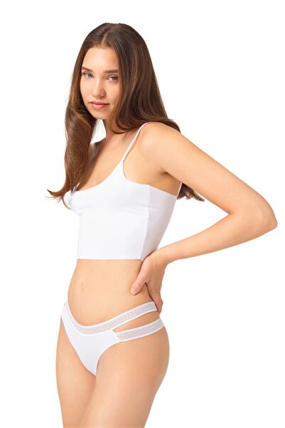 Cottonhill Chiloți brazilieni cu plasă dublă, elastici tăiați cu laser, pachet de 3 - 2