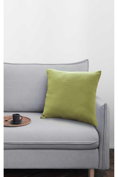 Melodie Linen Throw Pillow Light Green 50x50 Cm
