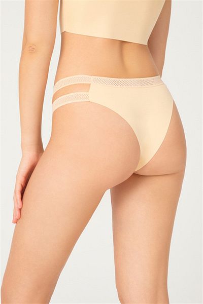Cottonhill Chiloți brazilieni cu plasă dublă, elastici tăiați cu laser, pachet de 5