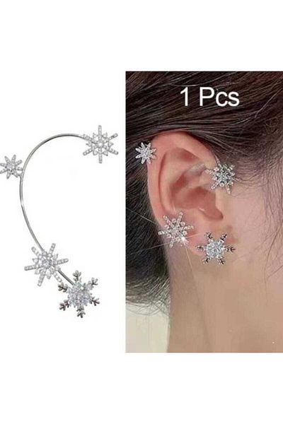 skycott double sides clip earrings zircon snow model Fashion Ear Cuffs With Rhinestones Korean Clip Earrings C Shape