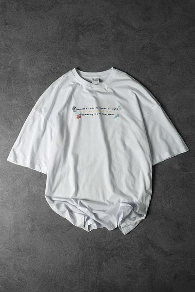 Slatra Ανδρικό μπλουζάκι με ανάγλυφο λευκό Sltr Oversize