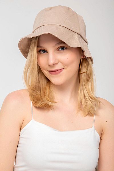 Saria Moda Women's Beige Bucket Hat