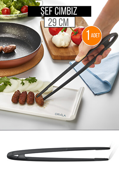 Orvila Fireproof Non-Stick High Heat Resistant Teflon Chef Tweezers Tongs