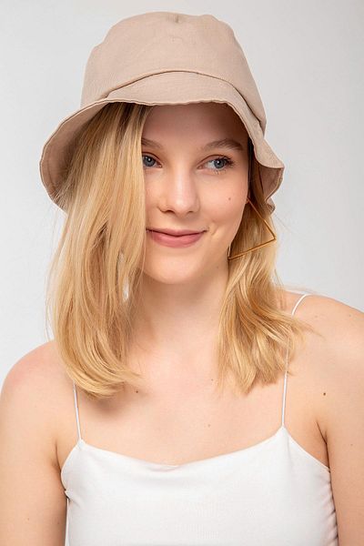 Saria Moda Women's Beige Bucket Hat
