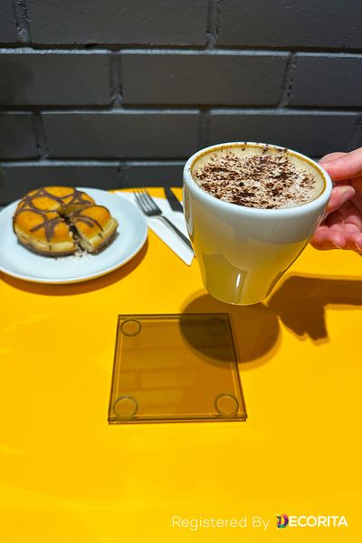 Decorita Glass Coaster| Bronze Glass| Set of 4| 10cm x 10cm