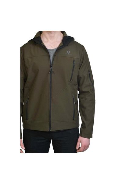Hammer Jack Men's Khaki Hooded Soft Shell Coat Vo602t48-e