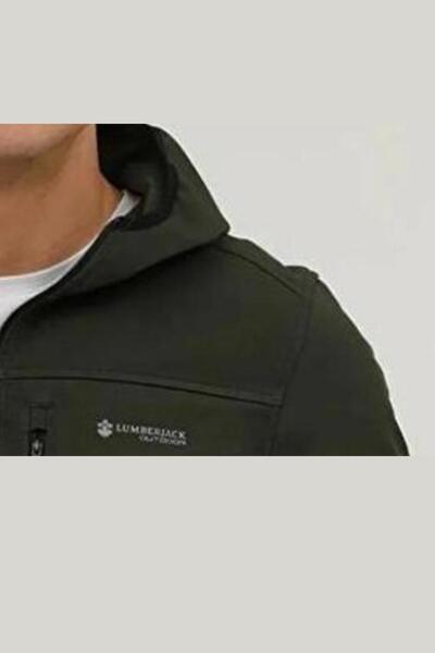 lumberjack Erkek Haki Basic Softshell Kapşonlu Ceket Vo101398602