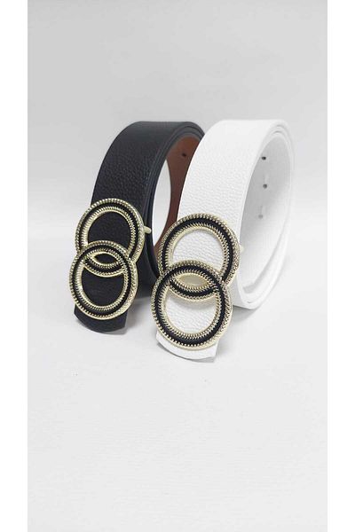 Kemerix Reversible Women's Belt Set - Pack of 2