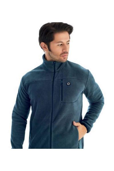 Crozwise Men's Turquoise Zippered Fleece 6037-turquoise