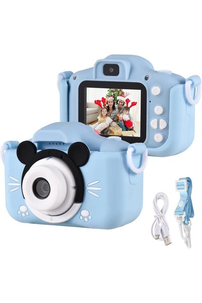 OBRAX Çocuk Dijital Fotoğraf Makinesi 20 MP Video Kaydedici 2.0 inç Çift Kameralı