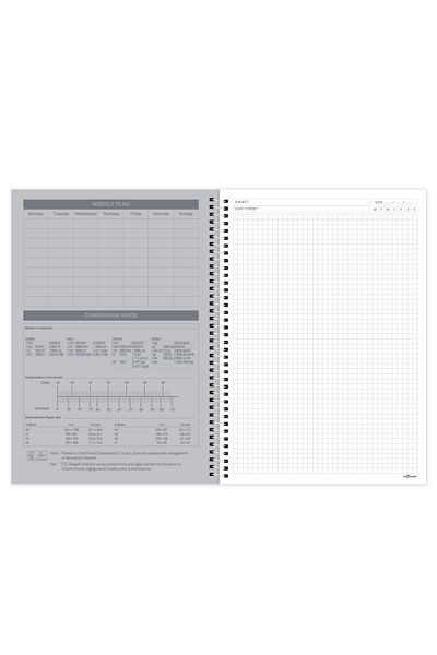 Le Color Fines Office Notebook A4 Spiral Checkered Orange