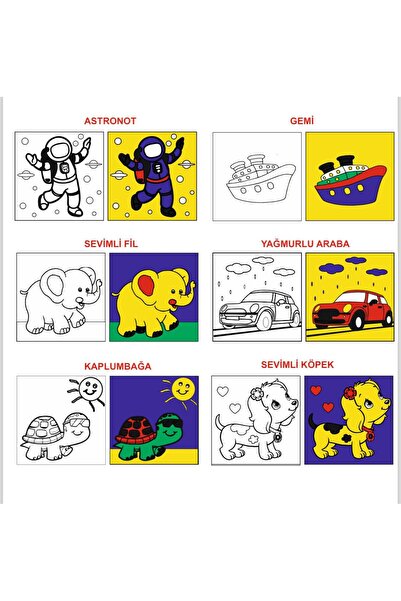 tuvval Sayılarla Boyama Seti 20x20 (10 ADET) Çocuk Sayılarla Boyama Hobi
