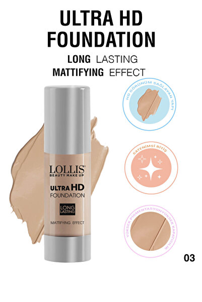 Lollis Ultra Hd Foundation 03 / Ultra Hd Fondöten Renk No : 03 Orta Ton