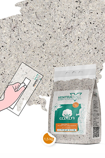 Ventrawall Ipek Sıva | Canlı Sıva | Isı Ve Ses Yalıtımlı Sıva | %100 Pamuk | Krem |c13- 1,5 Kg |5m²