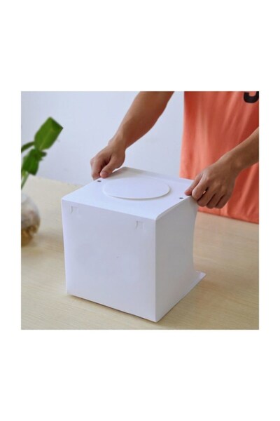AteşTech 30x30 cm Profesyonel Stüdyo LED Işıklı Çift Sıra Ürün Fotoğraf Çekim Çadırı