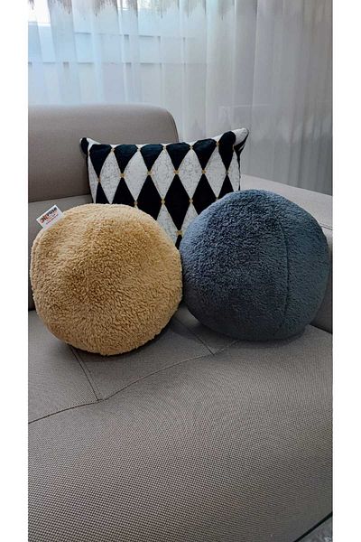 oneplise Pernă de 2 inchi/pernă mare antracit/pernă mare muștar (42 cm / 42 cm)