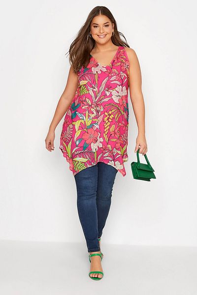 Stil Diva Plus Size Asymmetrical Cut Tank Top300955